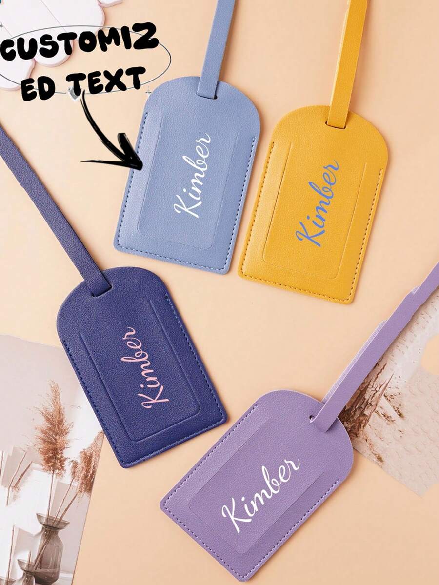 1 Stück personalisiertes Gepäckanhänger, elegant gravierter Name in Schrift, Material PU - Hochzeit, Geburtstag, Reisegeschenk, hochwertiger Gepäckidentifikator, geeignet für Taschen & Reiseorganisation - ideales Geschenk für Brautjungfern, Modeaccessoire, hochwertige Verarbeitung, Hochzeitsdekoration - Farbmischung - Übersicht 1