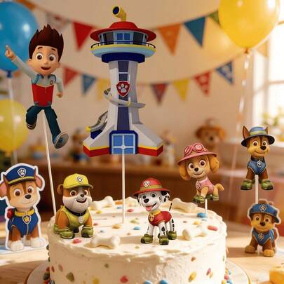 Paw Patrol Temalı Parti Pastası Bayrakları, Rastgele Tatlı Masası Süslemeleri, Pasta Kağıt Bayrakları, Doğum Günü Partisi Süslemeleri İçin Uygun; Büyük Ekleme Sayfası, Küçük Ekleme Sayfası Pasta Bayrakları, Cupcake Meyve Bayrakları ile Birleştirilebilir