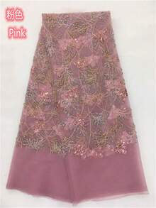 2026 High-Quality Fashion Elegant French Embroidered Handmade Beaded Lace Fabric With Sequins, African Nigerian Wedding Party Material, 5 Yards/1 Yard - A - View 17