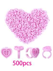 Heart-Shaped Eyelash Glue Holder - 50/100/200/300/500/600/700pcs Eyelash Glue Storage Box, Eyelash Extension Supplies, Thick Fan Tray - Multicolor - View 20