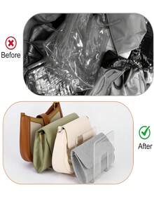 2 piezas/4 piezas Divisores de almacenamiento transparentes de plástico, organizadores de armario de acrílico, soportes para carteras y bolsos, organizadores de bolsas transparentes - transparente - Ver 4