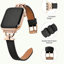 Dây đeo da tổng hợp hoàn toàn mới dành cho Apple Watch. Sang trọng và mỏng, có thể điều chỉnh độ dài, dễ sử dụng, thời trang và tinh tế, phù hợp với nhiều dịp khác nhau, và có khóa cài bằng thép không gỉ cao cấp. Được thiết kế đặc biệt dành cho nữ giới. Tương thích với dòng Ultra/11/10/SE/9/8/7/6/5/4/3/2/1 và tương thích với mặt đồng hồ 38/40/41/42/44/45/46/49 mm (Chỉ có dây đeo, không bao gồm đồng hồ và vỏ). - 38/40/41mm & 42mm (S10/11) - Xem 6