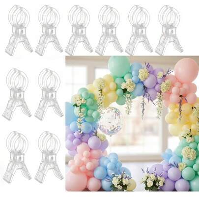 Miliocry 5/10/20pcs 3.5Inch Balloon Arch Clips, Plastic Transparent Backdrop Spring Clamps, Multifunctional Fixed Plastic Clips For Balloon Arch Kit Wedding Birthday Decoration Crafts Woodworking