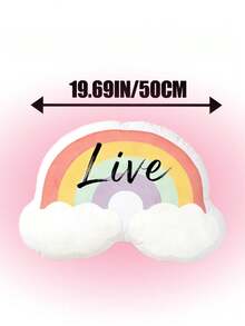 1pc Customized Rainbow Shaped Throw Pillow, Personalized With Name, Rainbow Pattern Design, Suitable For Bedroom, Bed, Sofa, Living Room Decor, Great For Home Decor, Birthday, Valentine's Day And Anniversary - Multicolor - View 12