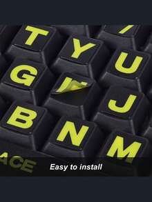 1 miếng dán bàn phím phát sáng, thích hợp cho người khiếm thị làm việc văn phòng (bàn phím tiếng Anh Mỹ). Miếng dán bàn phím máy tính, miếng dán bàn phím số đầy đủ cho máy tính xách tay với chữ tiếng Anh lớn màu đen, miếng dán thay thế bàn phím máy tính, miếng dán bàn phím tiếng Anh đa năng cho máy tính. - Xem 7
