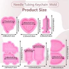 1pc Ambulance Medical Equipment Epoxy Resin Mold Syringe Saline Bag Silicone Mold Lung Epoxy Resin DIY Keychain Decoration Necklace Pendant Jewelry Making - Pink - View 2