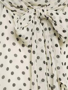 Áo kiểu chấm bi thắt nơ dáng rộng, đa năng, phong cách tối giản, thời trang nữ Xuân/Hè mới của Seelio, phối nơ và chấm bi. - Màu be - Xem 9