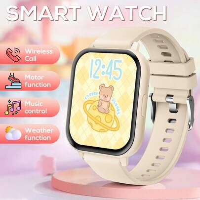 1.83英寸高清显示屏儿童智能手表，男女童均适用，支持无线通话和通知提醒，可自定义表盘/音乐控制，兼容iOS/安卓系统，是送给孩子的最佳礼物