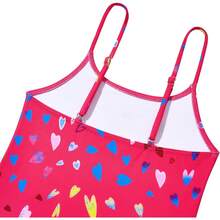 Girls Bathing Suit Size 2-10 Years - Cute Toddler Swimsuit Girl Adjustable One Piece Swimwear For Summer Beach Wear - Colorful Heart - 查看 4