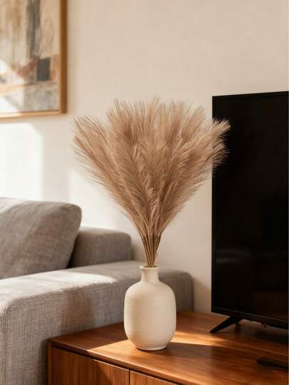 Brown Artificial Cattail Reeds, Decorative Plants For The Home -- Suitable For Bohemian-Style Homes, Weddings, Reed Floral Arrangements, Parties, Vase Decorations, DIY Photo Props, Birthday And Graduation Gifts, Garden Decorations, And Wedding/Valentine's Day Decorations.