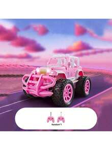 Remote Control Pink Toy Car With Lights, Off-Road Princess Car Toy, Toddler Truck Toy, Suitable Birthday Gift For Girls (Batteries Not Included) - Pink - View 10