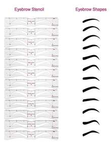 12pcs Silicone Connected Eyebrow Stencil Kit, Beginner Eyebrow Shaping Template, OPP Bag Packaging - Multicolor - View 2
