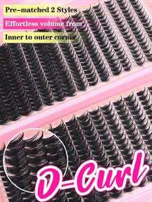 384/644 PCS DIY Lash Extension Kit, Mixed Length 10-18mm Spikes Cluster Lashes, Reusable C Curl Individual Lashes, Manga Faux Mink Volume False Eyelashes With Lash Glue Set - Pink - View 8