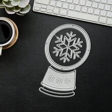 Creative Snowflake Crystal Ball Dies, DIY Scrapbooking Album And Embossing Stencil, Greeting Card Making Tool, Card Paper Cutting Crafts ,Gift Card Making Template Die Cuts. - Silver - View 7