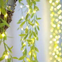 1pc,90LED Willow Decoration Lights ,Simulation Plant Curtain String Lights,Outdoor LED Hanging Lights,8 Mode Twinkle Fairy String Lights,With USB Plug Christmas Decorative Lights,For Garden Patio Wedding Jungle Party Festival Decor Light(Not Including Batteries) - Dây đèn LED - Xem 5