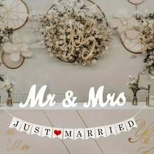 3 件套白色木质 Mr. & Mrs. 标志套装 - 非常适合婚礼招待会、宾客桌和家居装饰、婚礼派对装饰、结婚礼物、重要节日场景装饰 - 也非常适合周年纪念派对、情人节、婚礼拍照道具、婚礼装饰套装、婚礼餐桌装饰（Mr. & Mrs. 大号标志）、招待会仪式木质字母装饰、婚礼餐桌装饰 - 也非常适合周年纪念庆祝派对、情人节等！ - 3件/套 - 查看 4