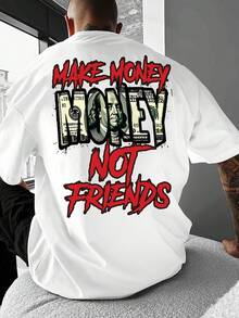 T-shirt tryckt med sloganen 2026 "MAKE MONEY NOT FRIENDS" - stil1 - Visa 10