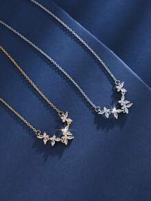 1pc Casual Elegant Butterfly Pendant Necklace, Suitable For Daily Wear, Dates, Commute, Holidays And Celebrations - L1137 - View 4