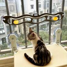 1pc Wavy Cat Track Balls With Suction Cup, Windowsill Cat Toys Wall Toys - Dark Grey - View 1