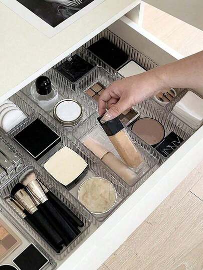 Bộ hộp đựng mỹ phẩm PET acrylic 12 món/10 món/7 món/3 món/1 món - Nhiều kích cỡ, phù hợp với bàn trang điểm và tủ đựng đồ, tuyệt vời để cất giữ mỹ phẩm và sản phẩm chăm sóc da.