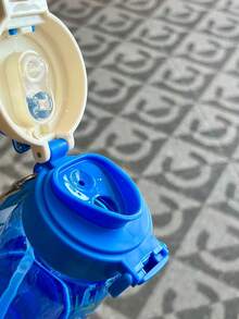 2025新款儿童水瓶，学前班及小学适用可重复使用吸管杯，男女童皆宜，夏季款 - 寶藍色 - 查看 5