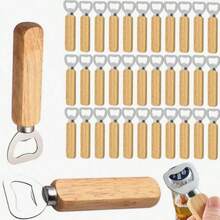 1个木柄不锈钢啤酒瓶起子，调酒师手持雕刻瓶起子，适用于酒吧、厨房、家庭和餐厅 - 米色 - 查看 9