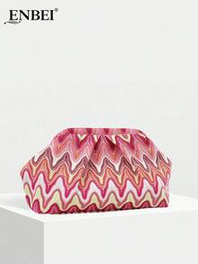 ENBEI 摩洛哥风情夏季手拿包 - 化妆包、沙滩包、时尚女士钱包、贝壳包、简约百搭、优雅晚宴包，是度假的理想之选，适合各种场合，如度假、晚宴、婚礼、约会、购物。母亲节、节日或圣诞节的完美礼物。 - 彩色 - 查看 5