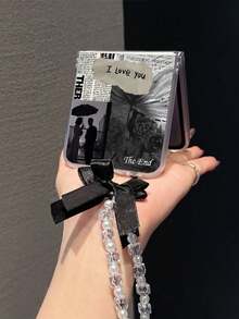 1 pieza Funda de teléfono plegable con elemento de rosa mate simple y lindo de material PC, emparejada con una pulsera del mismo color, puede proteger y evitar caídas para: Samsung Galaxy Z Flip 3/Z Flip 4/Z Flip 5/Z Flip 6/Z /Find N3 Flip/Razr 50 Ultra/Razr 60 Ultra/Rolalazar 60/Razr 50/ MIX Flip/Galaxy Z Flip7 FE - Verde - Ver 8
