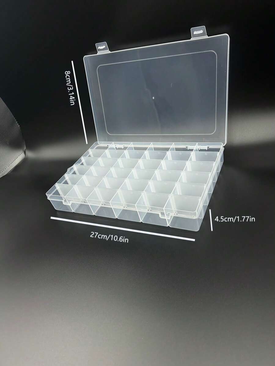 qingfei Hộp đựng chỉ thêu bằng nhựa trong suốt 36 ngăn, hộp đựng cuộn chỉ, dụng cụ thêu chữ thập và may vá DIY. - Trong sáng - Xem 1