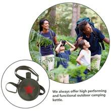 Aimall Outdoor Expansion Red Five Star Flat Water Bottle Student Camping 304 Stainless Steel Backpack Portable Summer Camp Wine Pot - Green - View 5