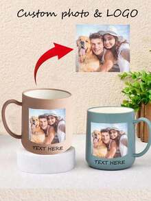 Personalized Photo Coffee Mug, Customized Name Ceramic Mug, Personalized Anniversary Mug, Travel Mug For Water And Coffee, Unique Photo Gift - Multicolor - View 2