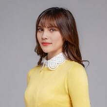 Cổ áo ren rời mới, cổ áo sơ mi đa năng, cổ áo khoét rỗng màu đen trắng dành cho nữ, mùa thu/đông. - Nhiều màu - Xem 8
