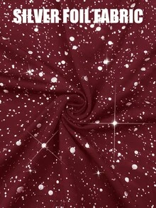 RNU Women's Sexy Glossy Burgundy Party/Date/Halloween/Christmas Dress, Nightclub Holiday Valentine's Day New Year Concert Outfit, Banquet Birthday Club Dress, Women's V-Neck Sleeveless Elegant Cute High Stretch Soft Comfortable Fitted Slit Dress - Burgundy - View 11