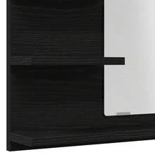vidaXL Badspiegel Mit 3 Ablagen Spiegelregal Wandspiegel Badezimmerspiegel Bad Spiegel Badezimmer Badmöbel Eiche Schwarz 60x10,5x45cm Holzwerkstoff - 橡木黑 - 查看 8