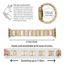 1pc Simple And Stylish Rectangular Cat's Eye Metal Bracelet Watch Band Compatible With Apple Watch Band 38mm 40mm 41mm 4mm 44mm 45mm 49mm (S10 42)Mm (S10 46)Mm ,Exquisite Wome's Wrist Strap Compatible With Iwatch Series 11 Ultra 3 SE3 Ultra 2 S10 SE2 9 8 7 SE 6 5 4 3 2 1,Suitable For Outfits, Daily Wear, Holidays - Gold - View 4