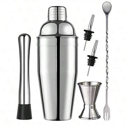 Cocktail-Shaker-Set, 740 ml Martini-Mixer mit integriertem Sieb für Profis und Anfänger – Edelstahl-Shaker-Set