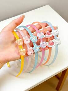 8pcs Girls Jelly Color Headbands, Cute Non-Slip Suitable For Daily Use - Multicolor - View 2