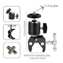 Brazo mágico giratorio de 11 pulgadas + Abrazadera súper, adecuado para la conexión de cámara DSLR a monitor LCD, luz de video LED y accesorios de cámara - Negro - Ver 15