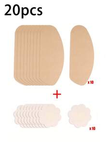 20片装大腿防摩擦贴和乳贴套装，隐形亲肤粘性垫，旨在防止摩擦并隐藏在衣物下 - A - 查看 13
