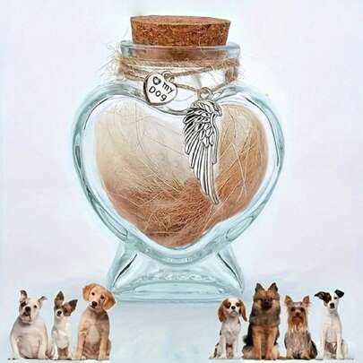 Botella conmemorativa de pelo de mascota, conmemoración de pelo de mascota, conmemoración de pelo de perro y gato, urna conmemorativa de mascota