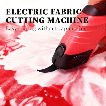 [Effortless & Precise] Tijeras eléctricas para tela, máquina de corte effortless y precisa con 2 cuchillas, adecuada para ropa, cartón, alfombra, cuero sintético y textiles - Herramienta eléctrica manual multifuncional