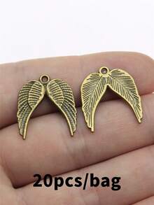 20pcs 21x19mm Double Angel Wings Charms Pendant For DIY Jewelry Making Necklace Keychain Phone Chain Bracelet Making Accessories Handmade Craft Making Findings - Wing - View 7