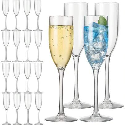 1/2/4/6/12pcs Premium Acrylic Champagne Flutes, Unbreakable & Reusable Champagne Glasses - Perfect For Parties, Pool, Bathtub, Kids, RV, Picnic, Boat, Camping, Outdoor, Birthday, Wine, Cocktail, Juice, Dessert, And More!