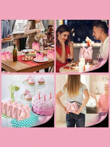 Mini Pink Bow Gift Bag With Handle, Small Party Favor Bag For Easter/Mother's Day/Wedding, Gift Packaging (Pink), Gifts For Couples, Anniversary, Women, Thank You Cards, Gift Sets, Paper Bags, Valentine's Day Gifts For Him, Best Friend Gifts - J-Multicolor - View 8