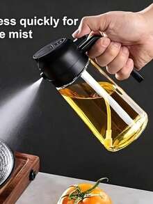470ml Kitchen Oil Sprayer Bottle, 2-In-1 Oil Sprayer And Dispenser, Suitable For Cooking, Kitchen, Grilling, Salad, Baking - Multicolor - View 10