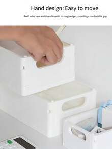 1pc Desktop Organizer Stationery, Plastic Desktop Jewelry Box, Suitable For Home Office - Single Piece - View 8