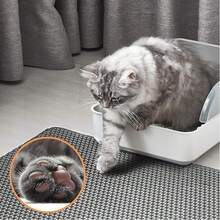Double-Layer Waterproof Cat Litter Mat, Suitable For Small/Medium/Large Litter Boxes, Washable Cat Litter Cleaning Pad - Grey - View 5