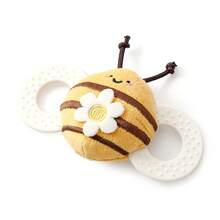 Velvet Baby Rattle Bee Toy, Multi-Functional Rattle, Silicone Teether, Distracts Baby's Attention, Reversible Mirror, Educational Toy, Baby's First Rattle, Helps Free Mom's Hands - Multicolor - View 11