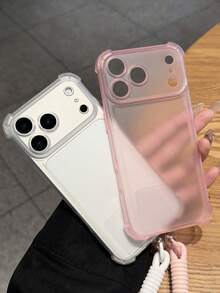 钥匙扣挂绳奢华磨砂透明防震保护壳，兼容 17 Pro Max、17 Pro、17、16 Pro Max、15、14、13、12 Pro Max、11，防摔后盖 - 透明+繩 - 查看 4