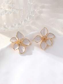 A Fashionable Oil Dripping Flower Earring For Women, With A Sense Of Grandeur, Luxury, Temperament, Simplicity, And Versatile Earrings - Flowers - View 2